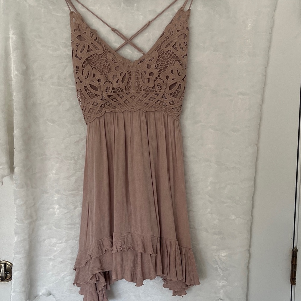 Chelsea & Violet Asymmetrical Dress in Brown